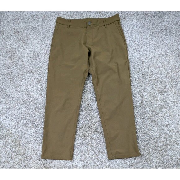 Lululemon Commission Pants Mens 33 Brown Classic Fit 28" Inseam Warpstreme Pant - Picture 1 of 6